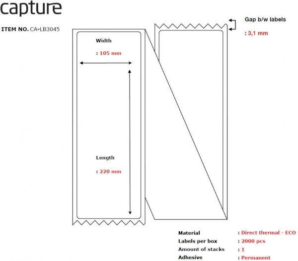 Label 105 x 220