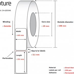 Label 105 x 251