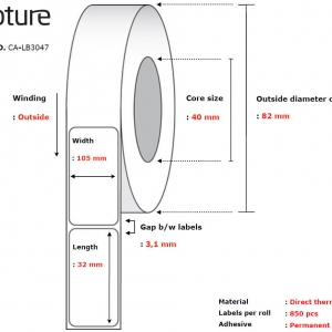 Label 105 x 32