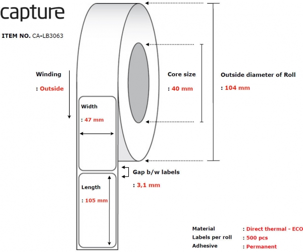 Label 47 x 105