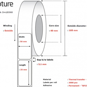 Label 50 x 25