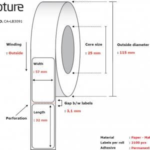 Label 57 x 32